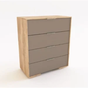 COMODA DELOS 4 CAJONES ROBLE NATU./GRIS CUBANITA DLD02